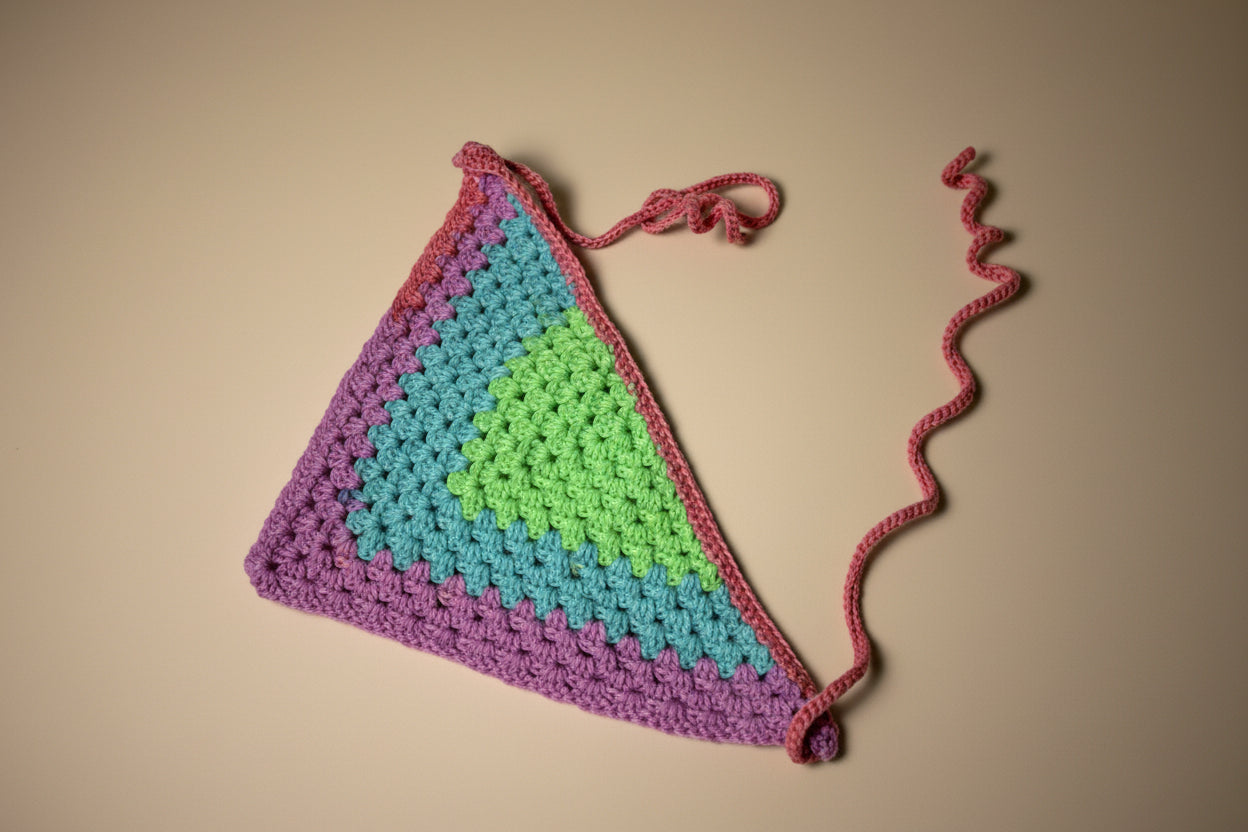 Handmade crochet bandana from the crocheted wearable collection, crafted in France with love.