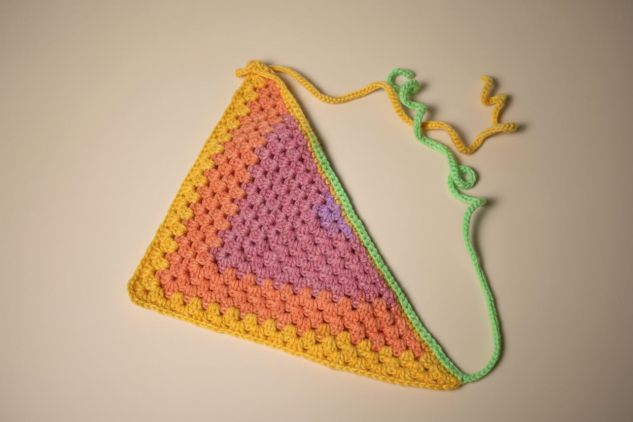 Handmade crochet bandana from the crocheted wearable collection, crafted in France with love.