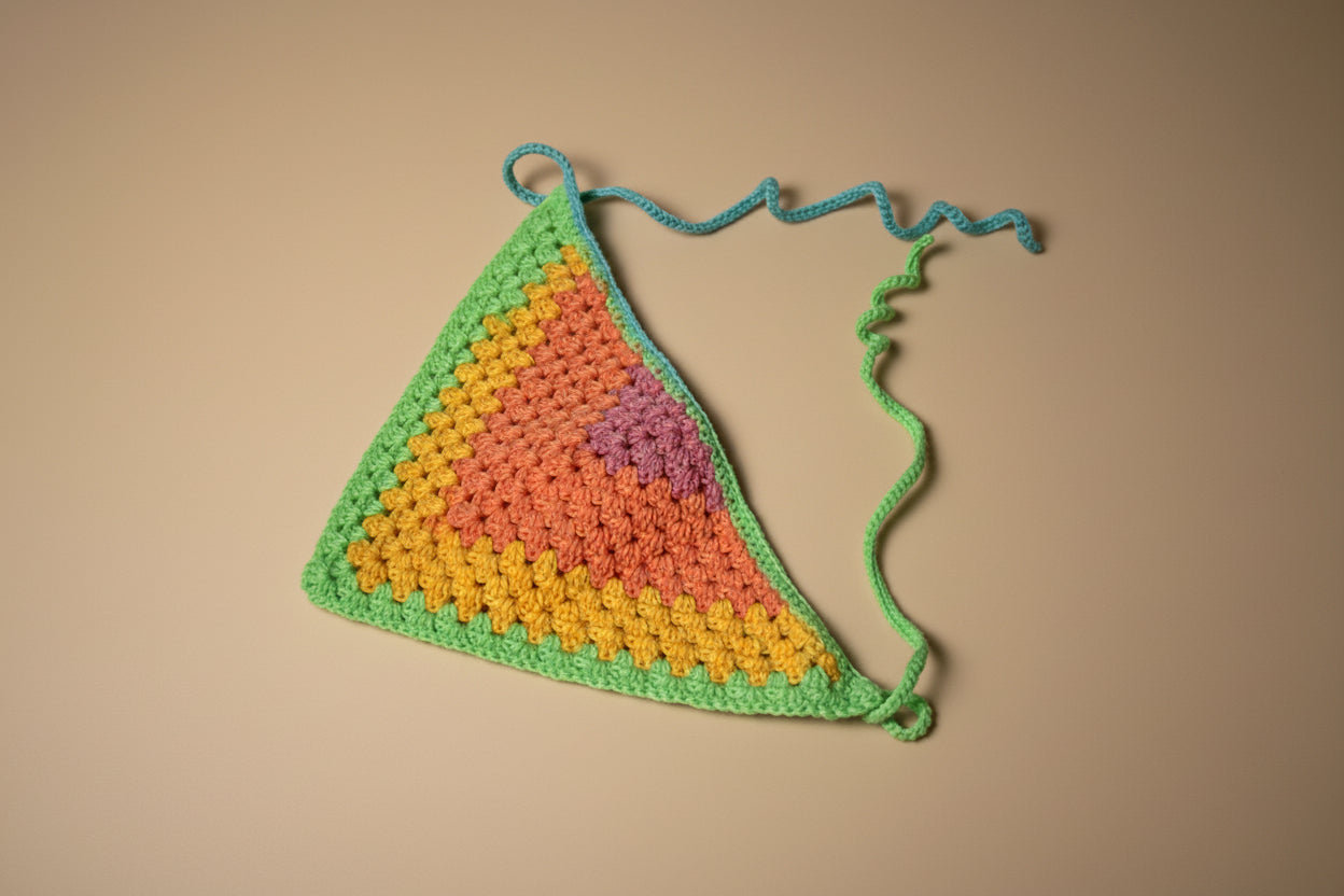 Handmade crochet bandana from the crocheted wearable collection, crafted in France with love.