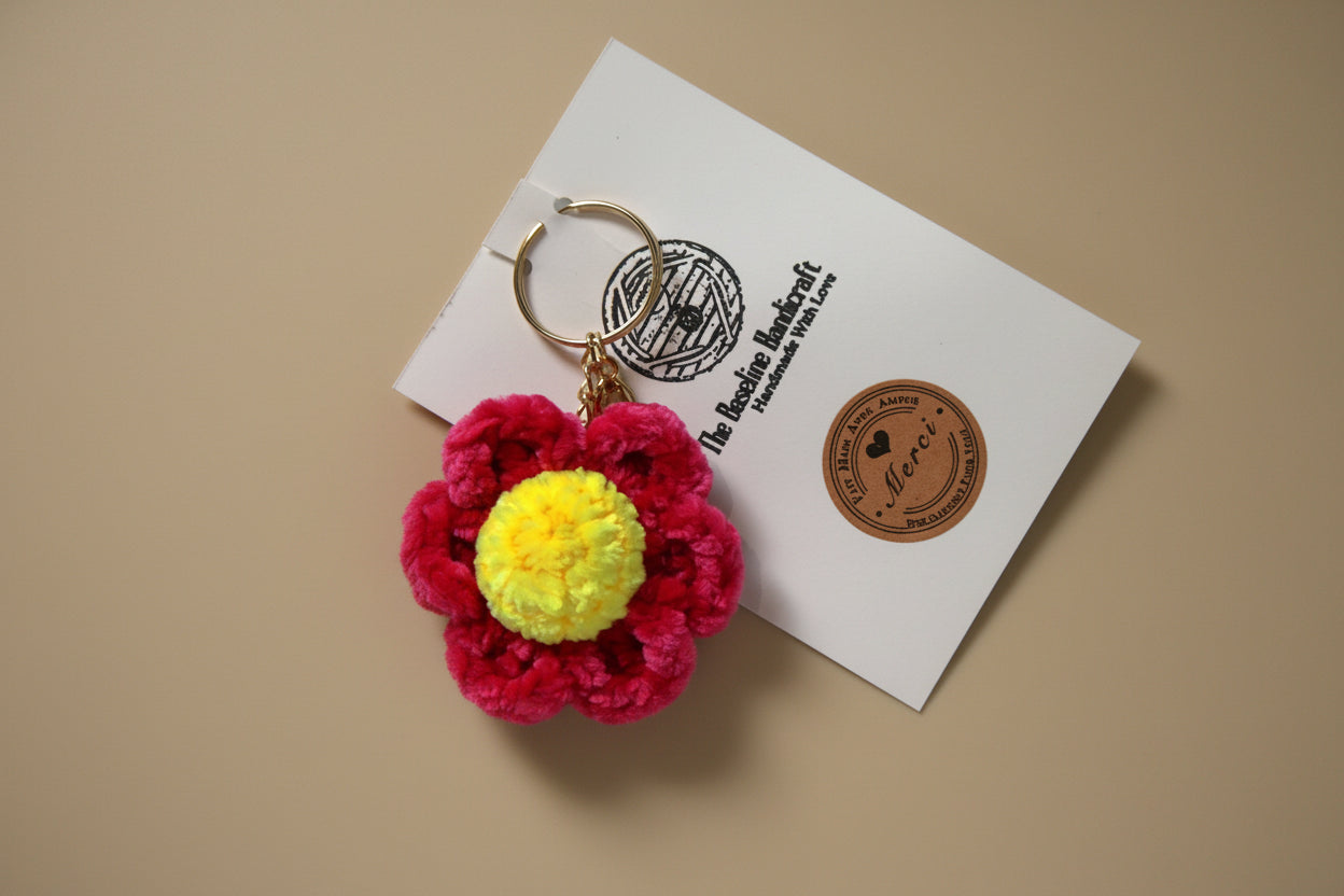 Daisy Keychains - Handmade Crochet Accessory