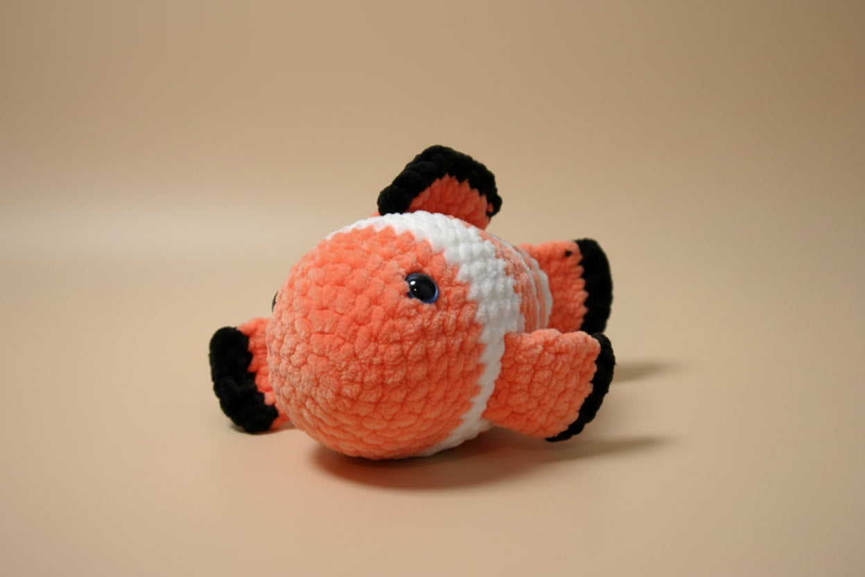 Handmade crochet anemone fish from the marine life collection of the baseline handicraft, crafted in France with love. 