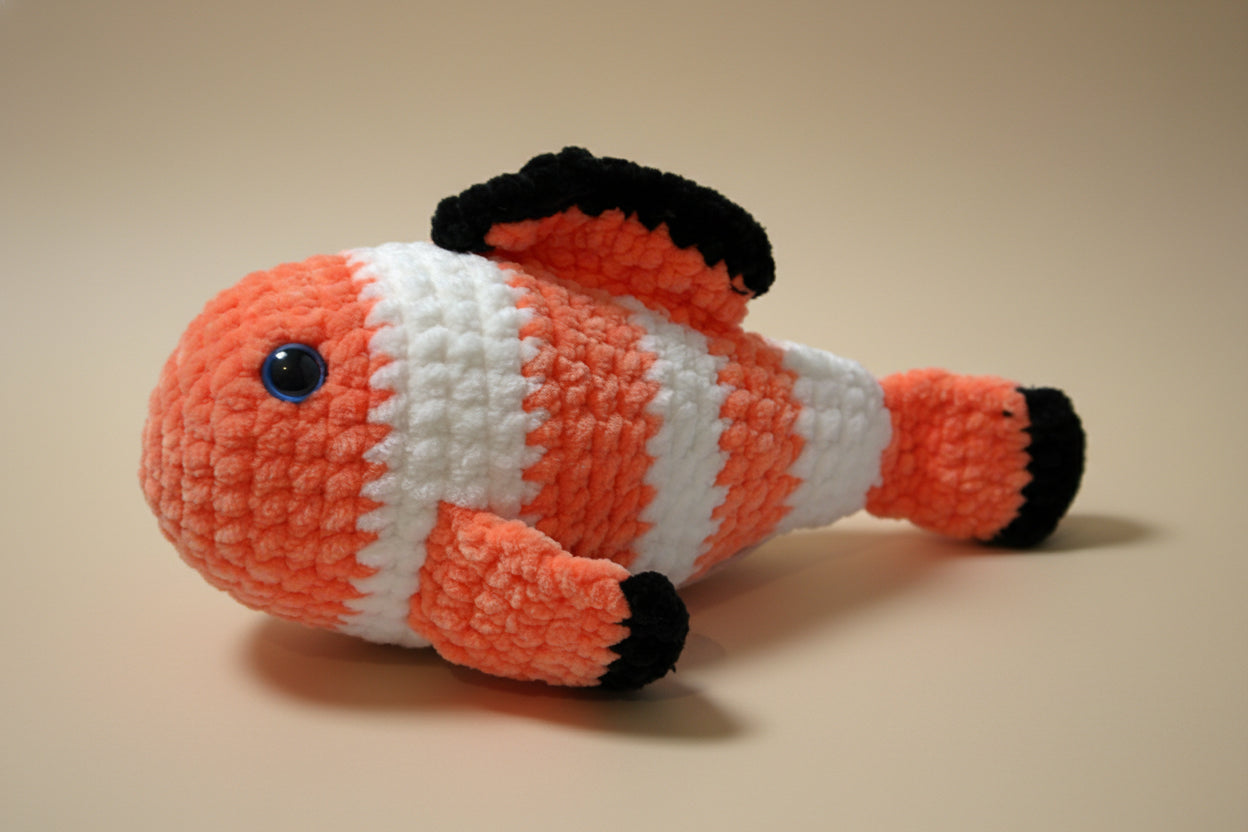 Handmade crochet anemone fish from the marine life collection of the baseline handicraft, crafted in France with love. 