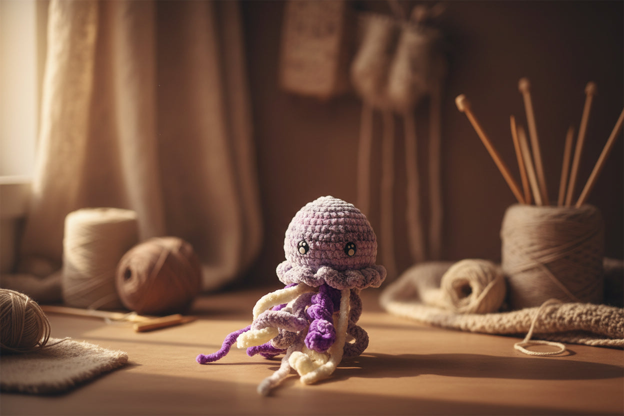 Liliosa the jellyfish from the sea marine life collection of the Baseline Handicraft, handmade in France with love. 
