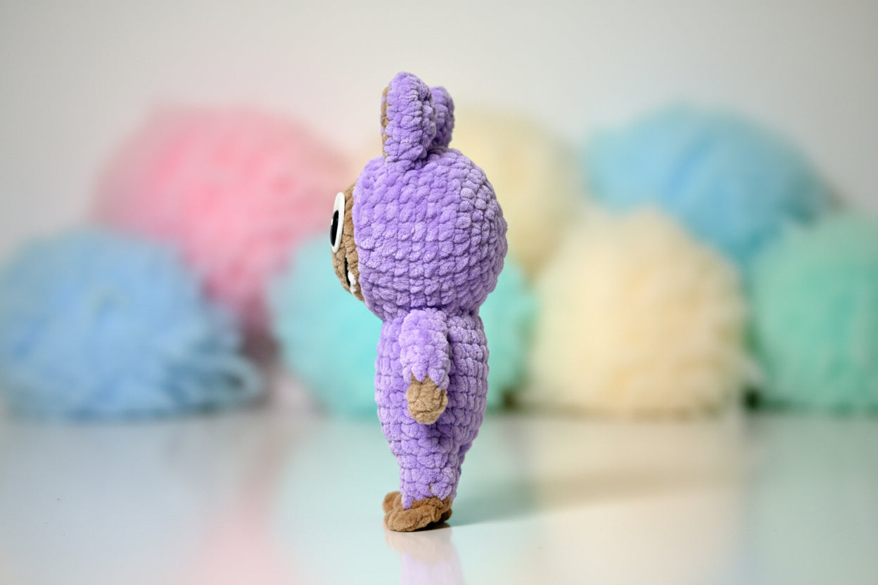 Handmade crochet labubu from the amigurumi collection of the baseline handicraft, crafted in France with love. 