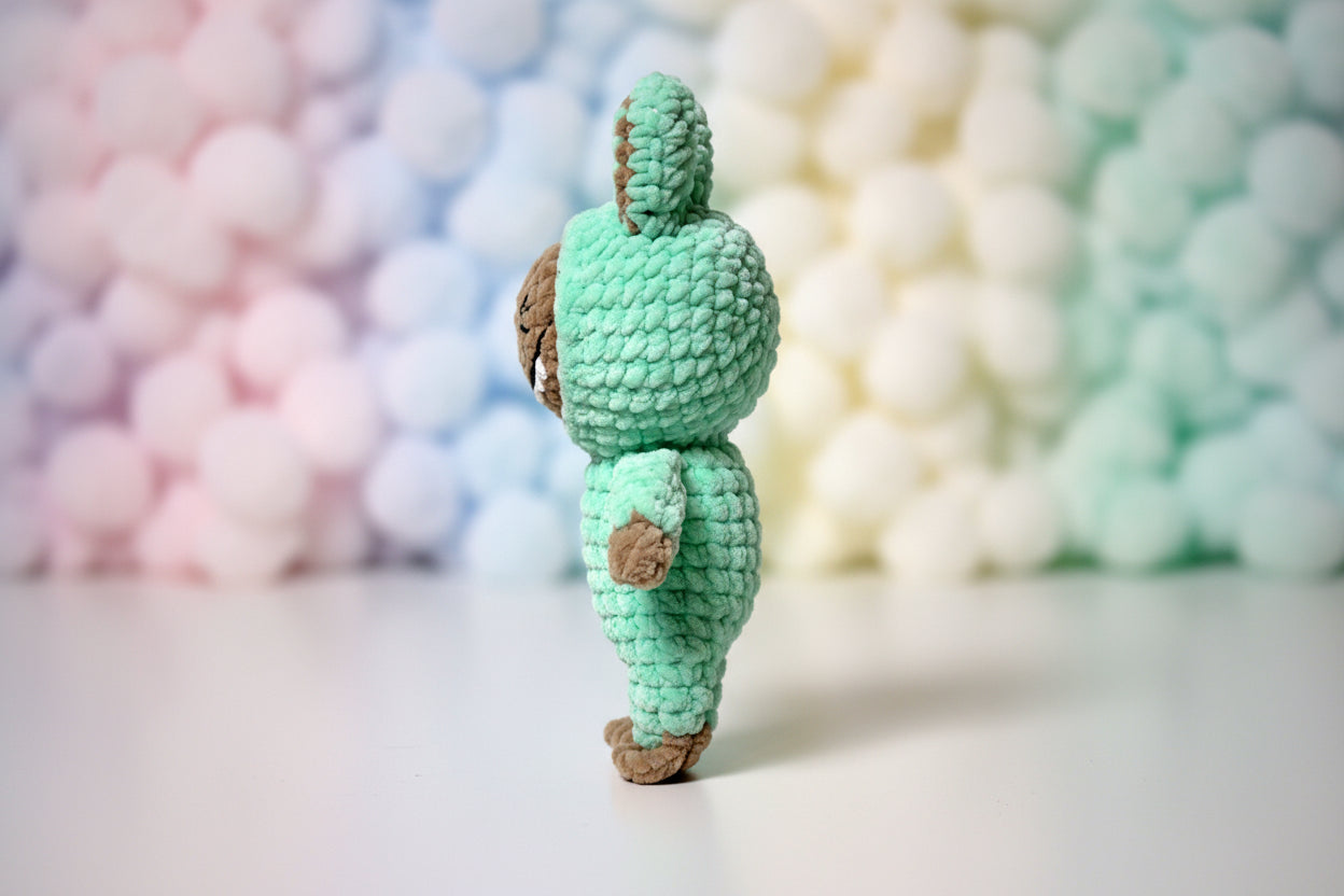 Handmade crochet labubu from the amigurumi collection of the baseline handicraft, crafted in France with love. 