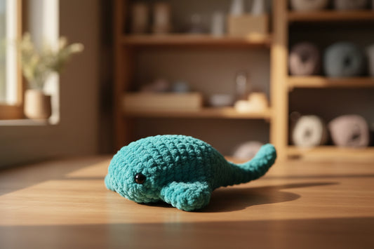 Handmade crochet long tail stingray from the amigurumi collection of the baseline handicraft, crafted in France with love. 