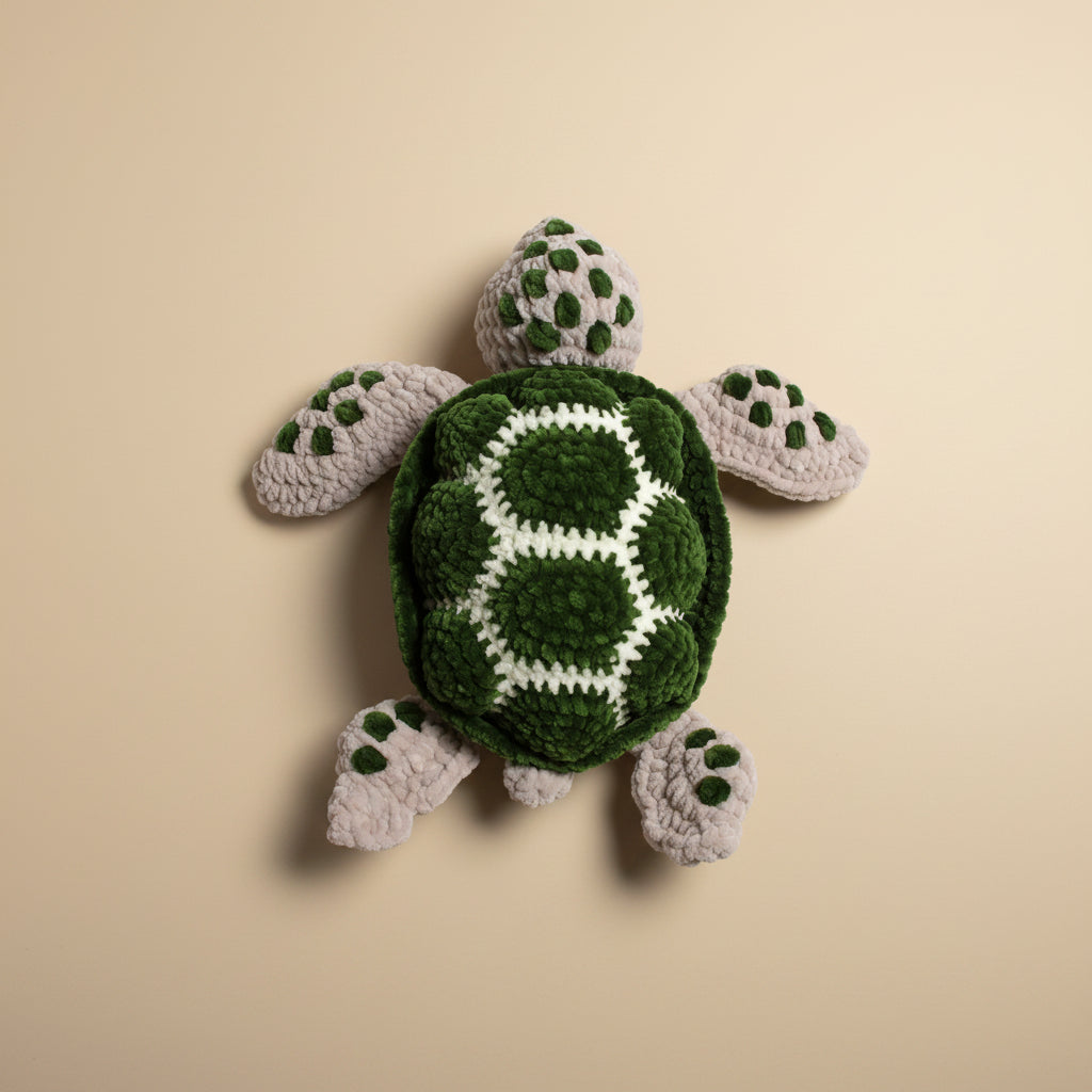 Handmade crochet turtle from the ocean marine life collection, crafted in France and made with love.