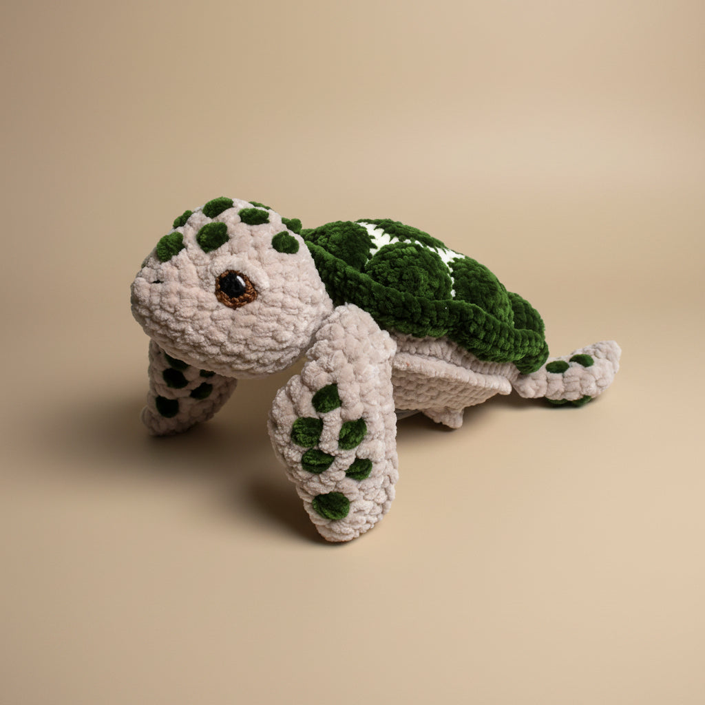 Handmade crochet turtle from the ocean marine life collection, crafted in France and made with love.
