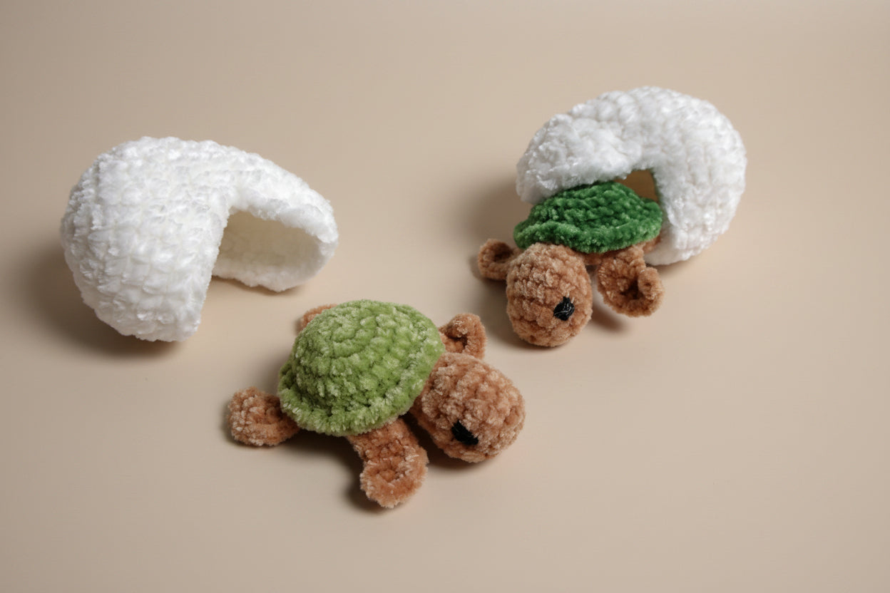 Handmade crochet turtle from the ocean marine life collection, crafted in France and made with love.