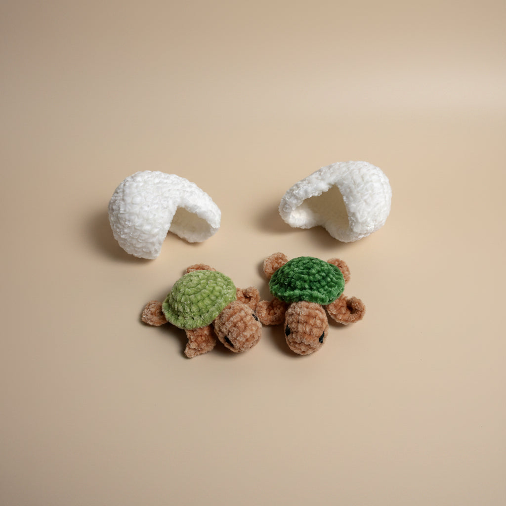 Handmade crochet turtle from the ocean marine life collection, crafted in France and made with love.