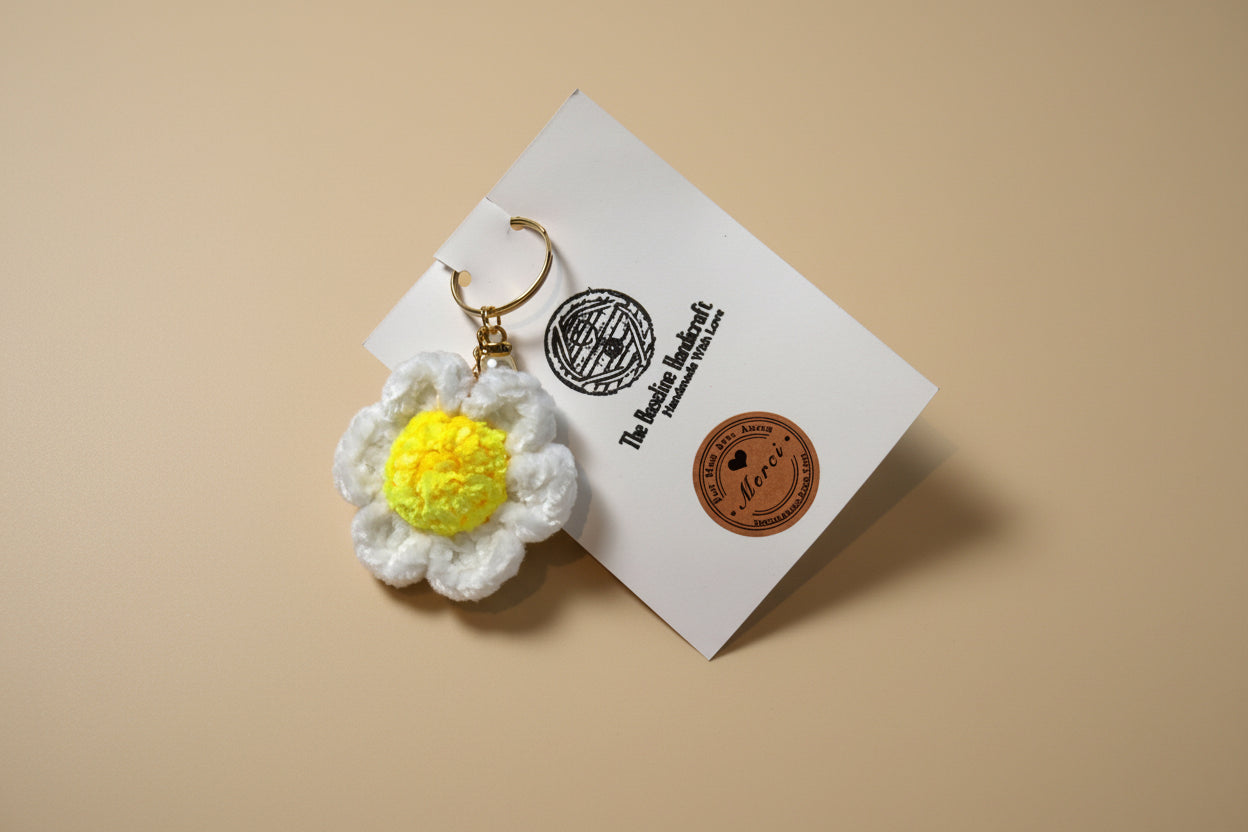 Daisy Keychains - Handmade Crochet Accessory