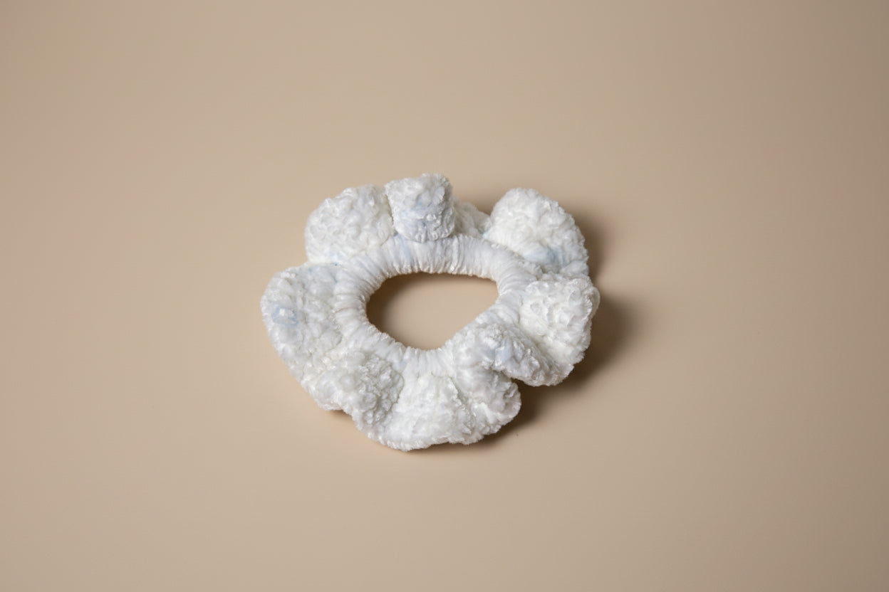 Handmade hair scrunchies from the crocheted wearables collection, crafted in France with love. 
