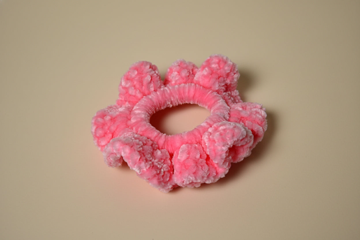 Handmade hair scrunchies from the crocheted wearables collection, crafted in France with love. 