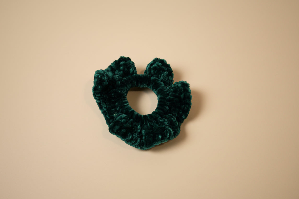 Handmade hair scrunchies from the crocheted wearables collection, crafted in France with love. 