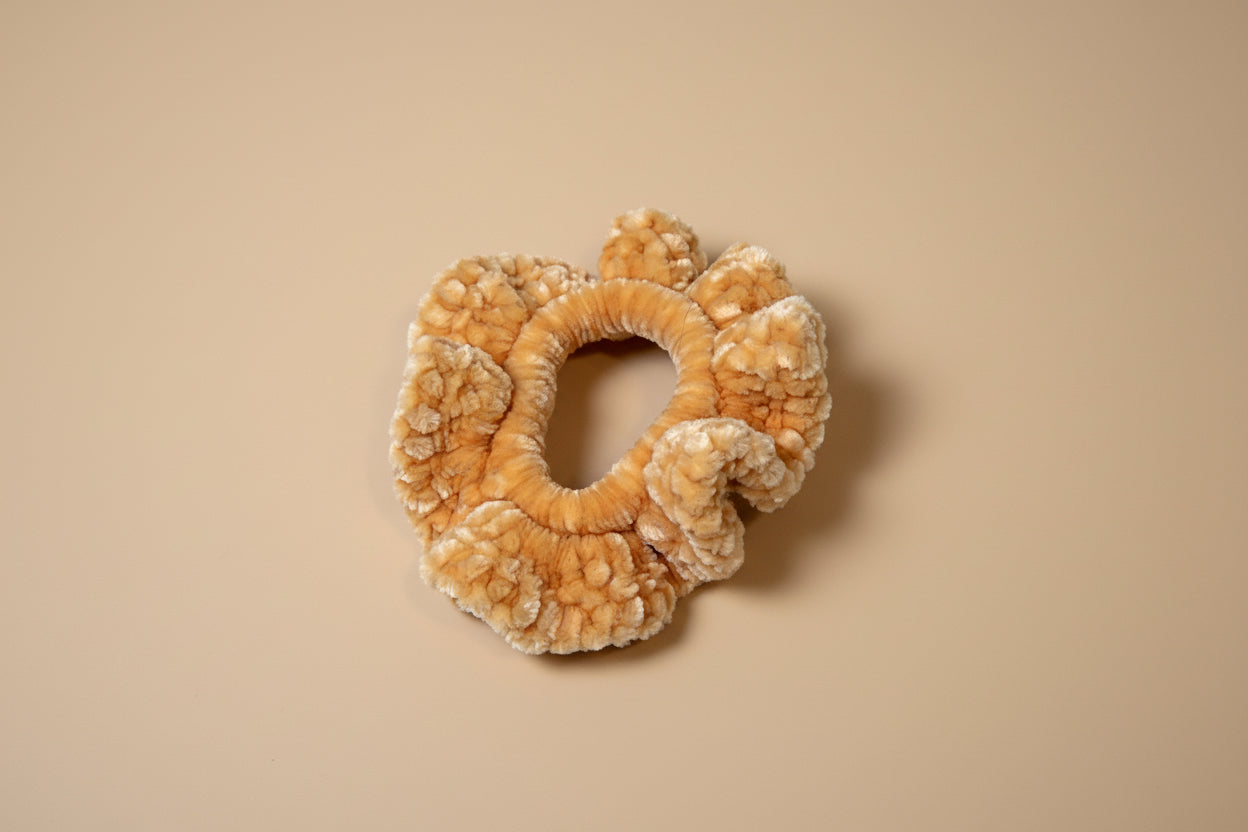 Handmade hair scrunchies from the crocheted wearables collection, crafted in France with love. 